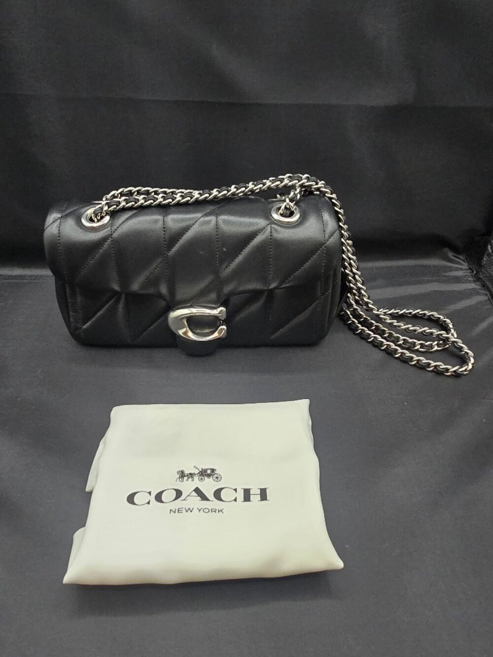 Coach Quilted Leather Tabby 20 Crossbody Shoulder Bag CP149 Black